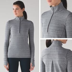 LULULEMON Outrun 1/2 Zip Size 6 Hazy Heathered Gray